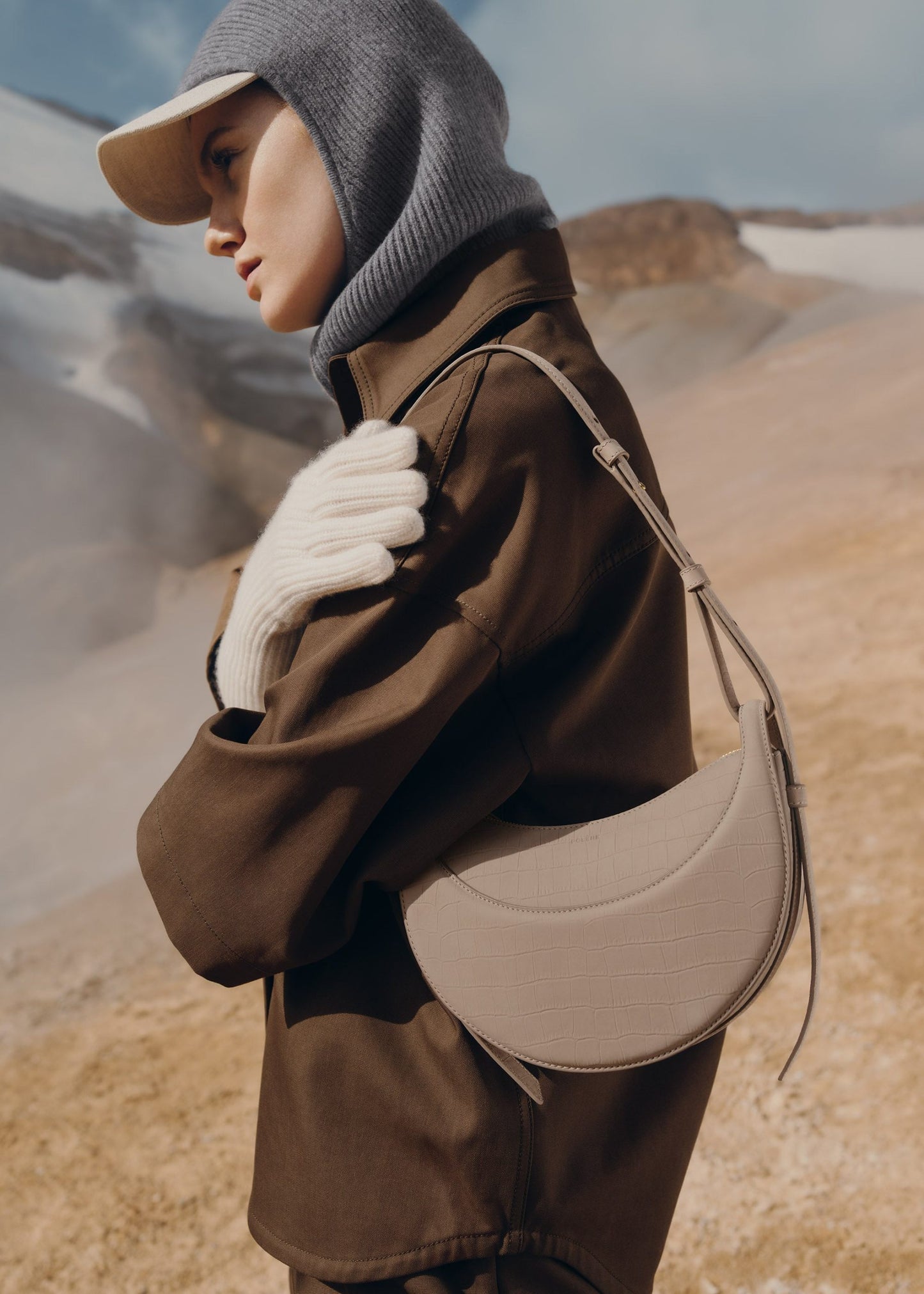 Numéro Dix – Crocodile Nubuck Taupe