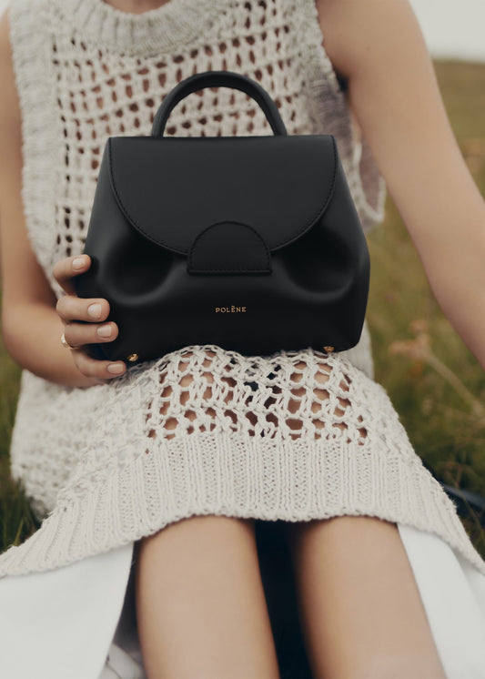 Sac Polène Numéro Dix en cuir grainé beige — Maroquinerie Parisienne